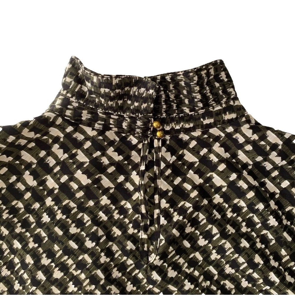 Who What Wear Top Womens Small Black Green Houndstooth Business Casual Office - Picture 4 of 13